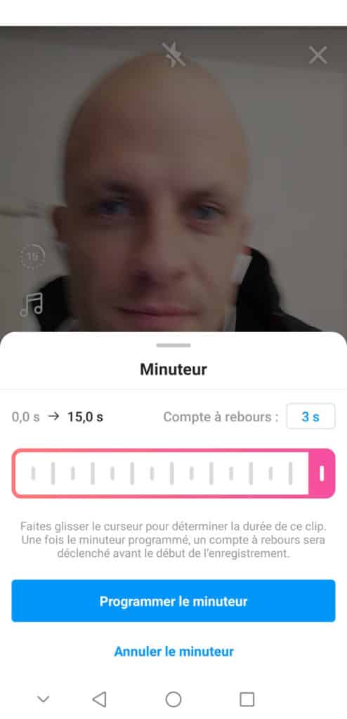 minuteur Réels Instagram