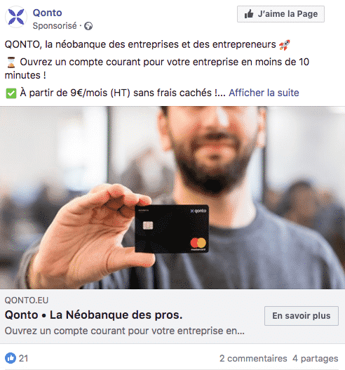 exemple visuel publicitaire facebook